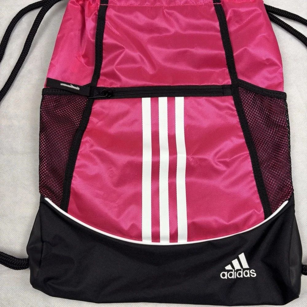 Adidas Alliance II Sackpack Shock Pink Bag Tote Backpack - Picture 6 of 9